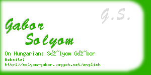 gabor solyom business card